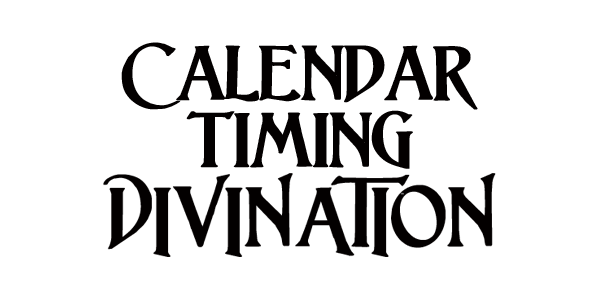 calendar timing dice divination logo