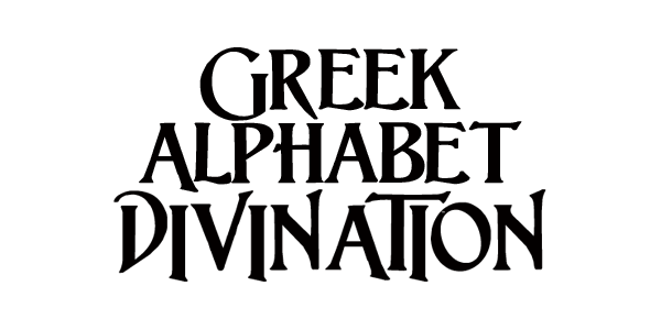 greek alphabet dice divination logo